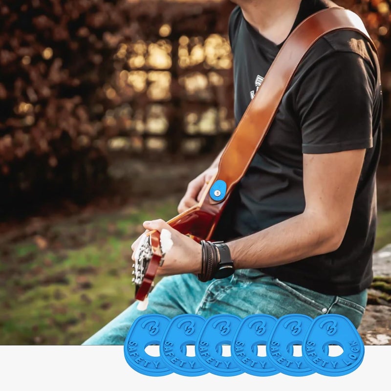 BestSounds Guitar Strap Blocks, 6PCS Premium Silicone Safety Locks (B Style Blue) - Image 5